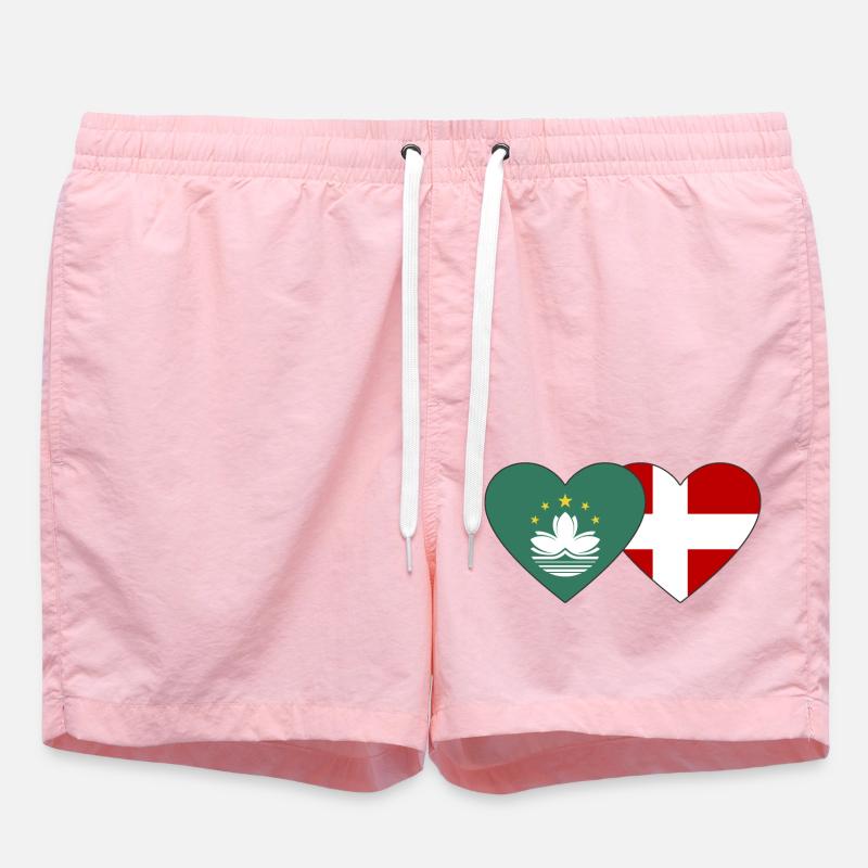 Macao Danemark Flag Coeur - Short de bain - rose