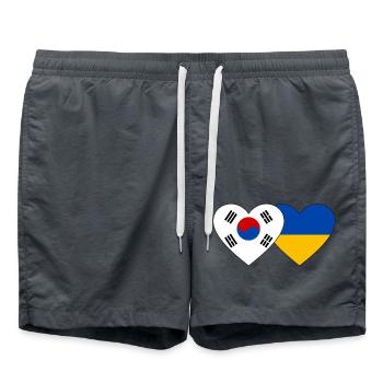 Corée du Sud Ukraine Drapeau Coeur - Short de bain -  - Devant