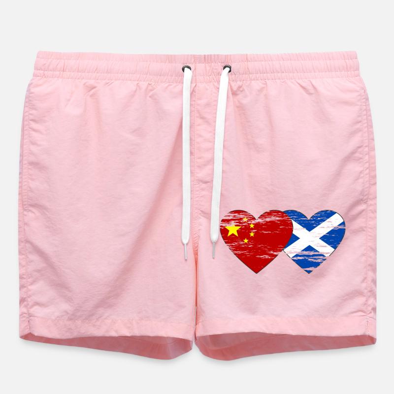 Ecosse Chine drapeau coeur utilisé - Short de bain - rose