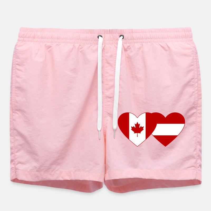 Coeur de drapeau Canada Autriche - Short de bain - rose