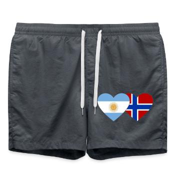 Argentine Norvège Drapeau Coeur - Short de bain -  - Devant