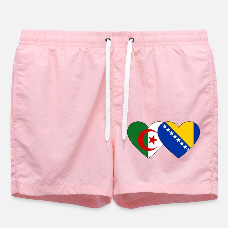 Algérie Bosnie Drapeau Coeur - Short de bain - rose