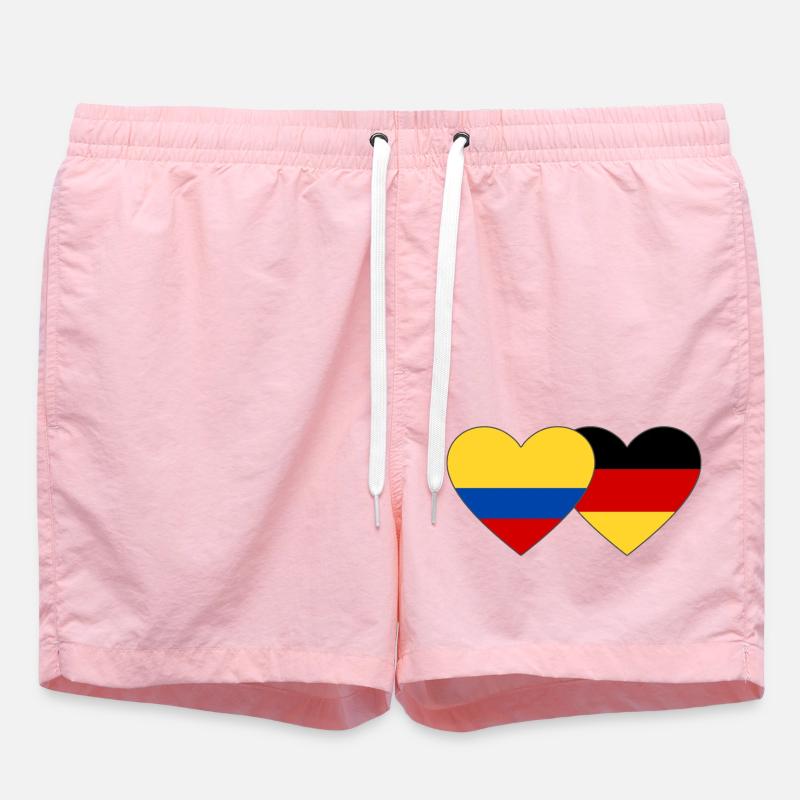 Colombie Allemagne Drapeau Coeur - Short de bain - rose