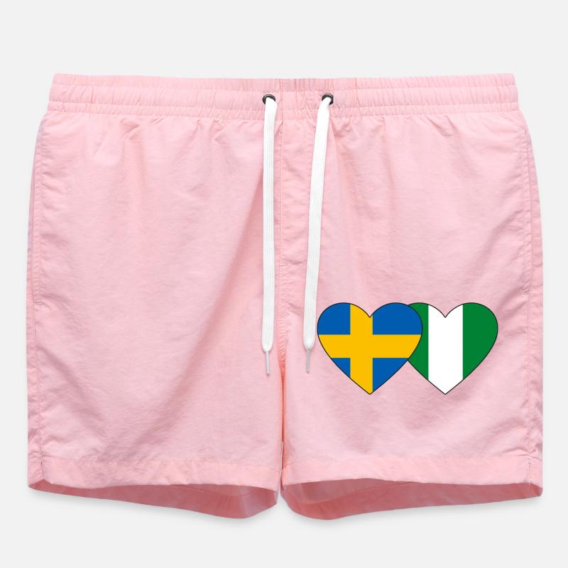 Suède Nigeria Drapeau Coeur - Short de bain - rose