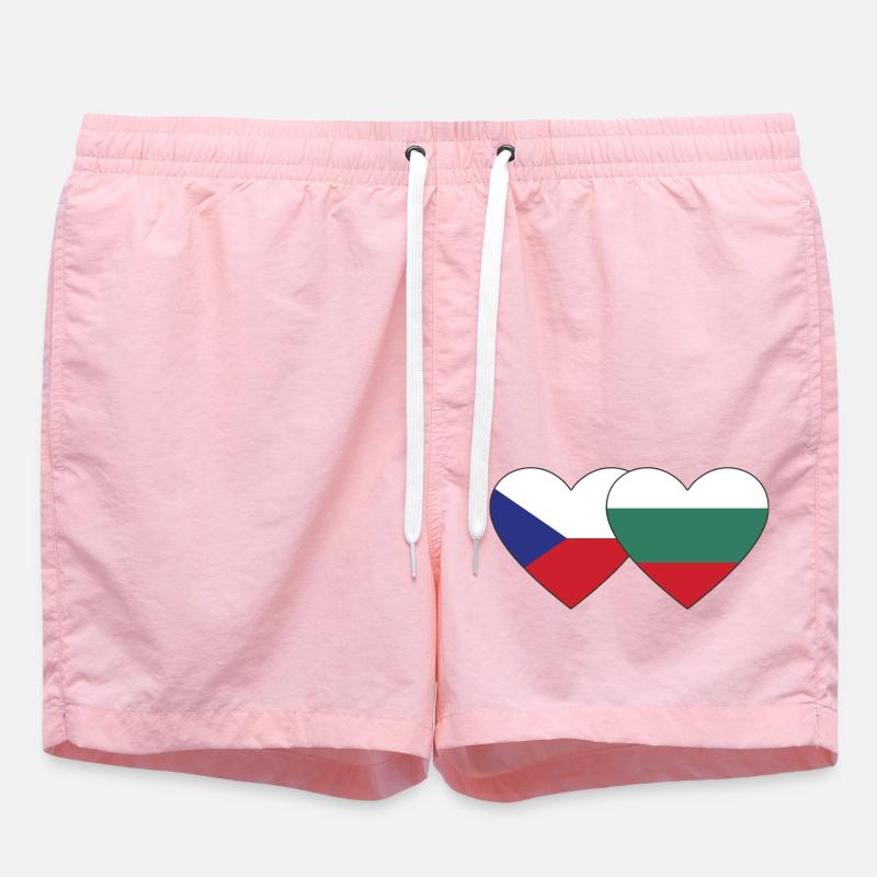 République tchèque Bulgarie Drapeau Coeur - Short de bain - rose