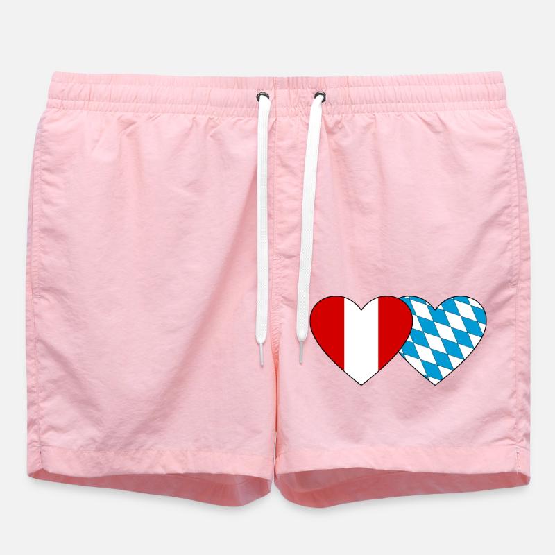 Pérou Bavière Drapeau Coeur - Short de bain - rose