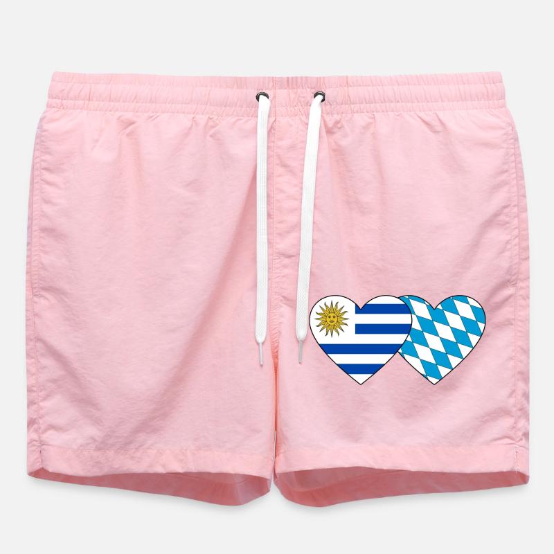 Uruguay Bavaroise Drapeau Coeur - Short de bain - rose