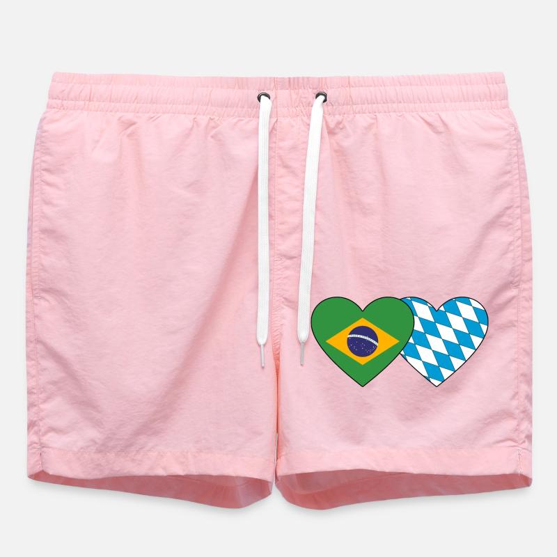 Brésil Bavière Drapeau Coeur - Short de bain - rose