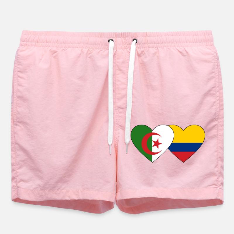 Algérie Colombie Drapeau Coeur - Short de bain - rose