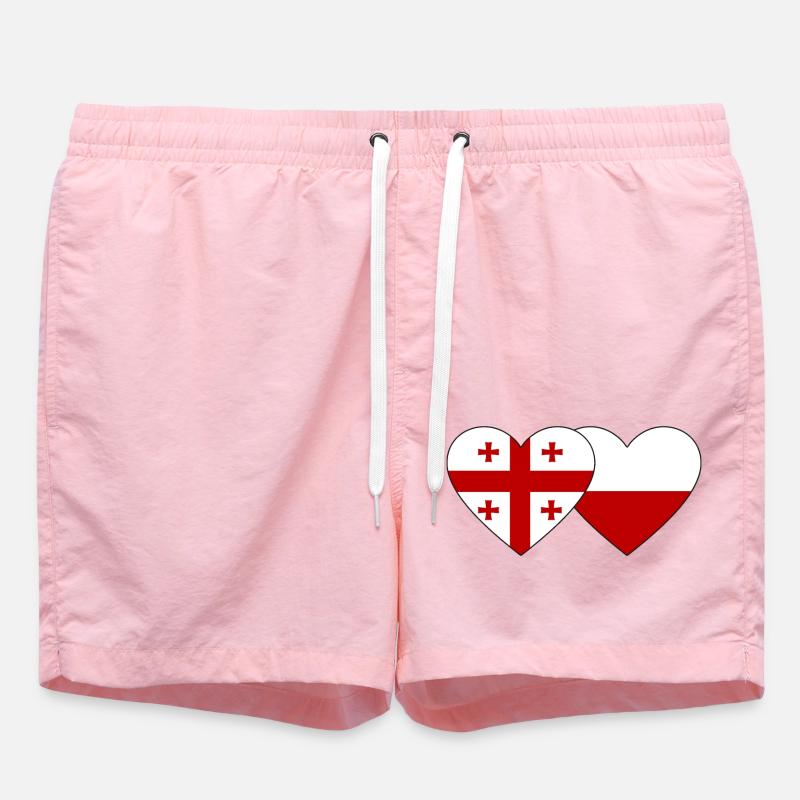 Géorgie Pologne Drapeau Coeur - Short de bain - rose