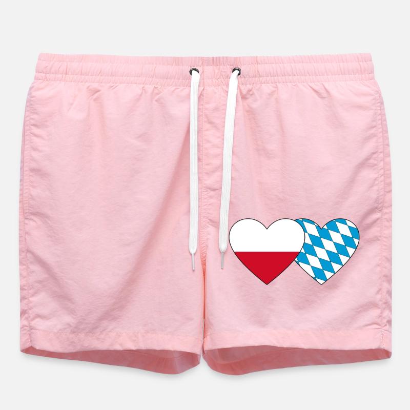 Pologne Bavière Drapeau Coeur - Short de bain - rose