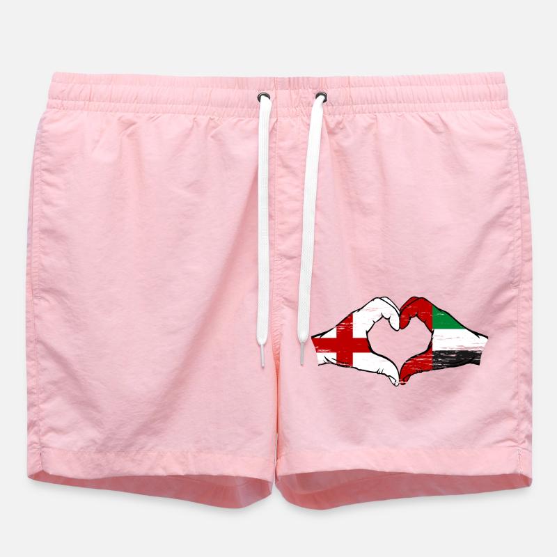 Angleterre, Émirats arabes unis, Cœur - Short de bain - rose
