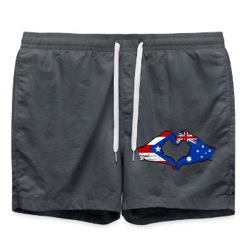 Puerto Rico Australien Flagge Hände Herzform used - Badeshorts -  - Vorne