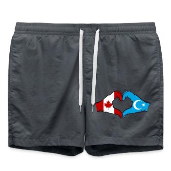 Drapeau ouïghour du Canada en forme de cœur - Short de bain -  - Devant