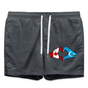 Canada Drapeau ouïghour mains forme de coeur utilisé - Short de bain -  - Devant