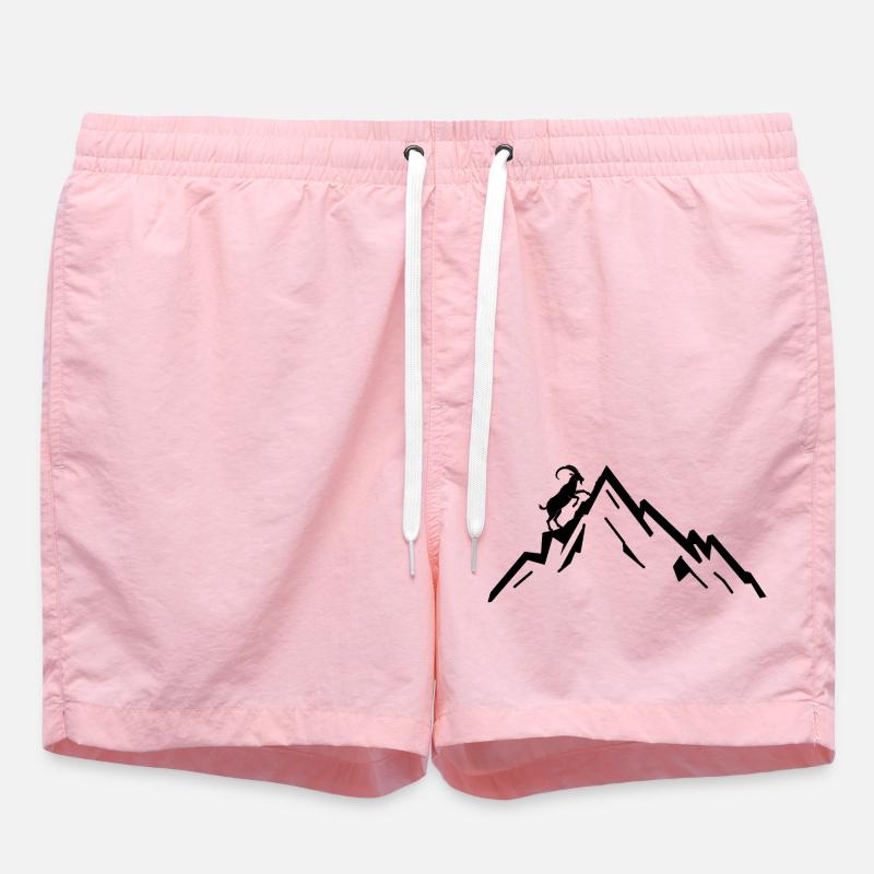 Steinbock Berge Berg - Badeshorts - Pink