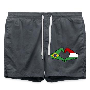 Brasilien Ungarn Flagge Haende Herzform - Badeshorts -  - Vorne