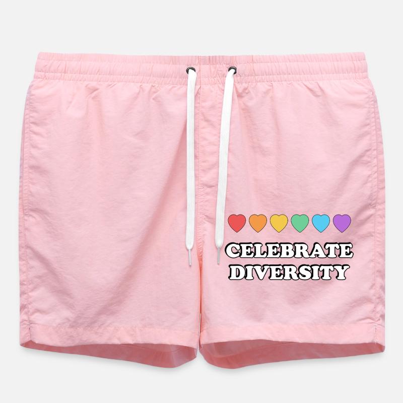 Célébrez la diversité Rainbow Hearts - Short de bain - rose