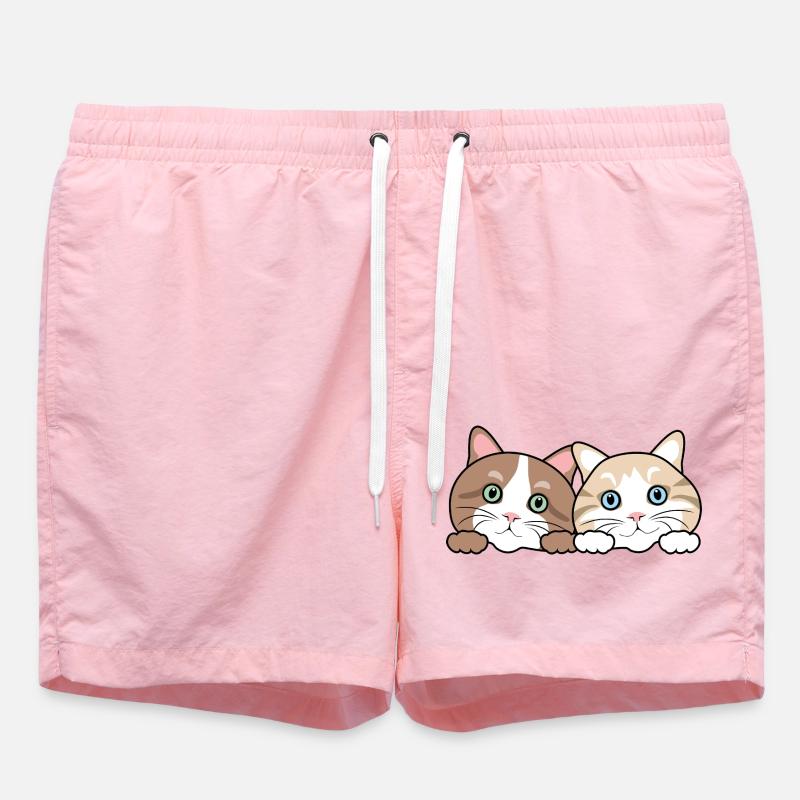 Deux chats drôles de regards - Short de bain - rose