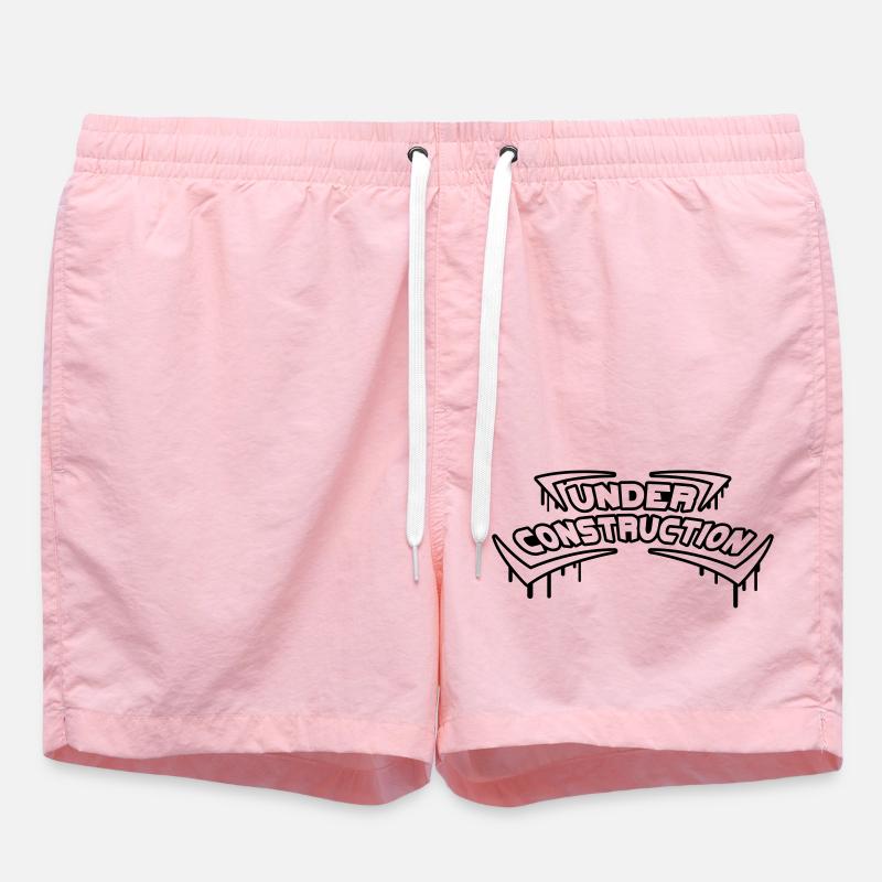 Under Construction - Swim Trunks - pink