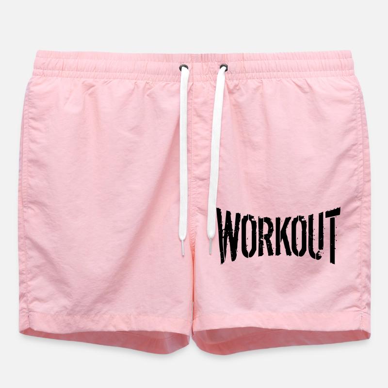 workout gym spray beast mode cool design tekst log - Badeshorts - pink