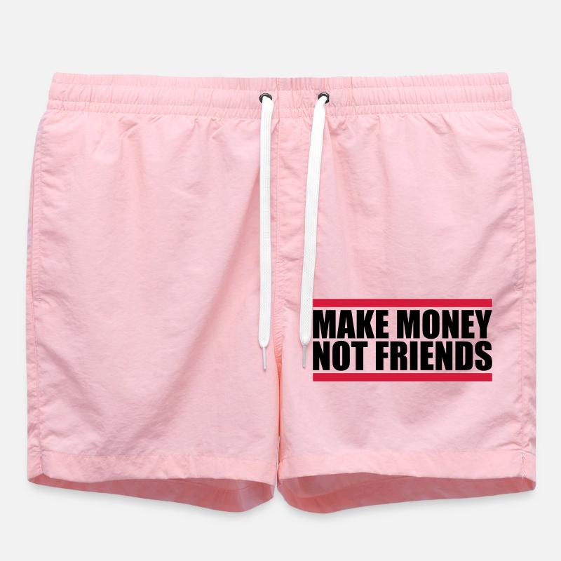 Make Money Spruch - Badeshorts - Pink