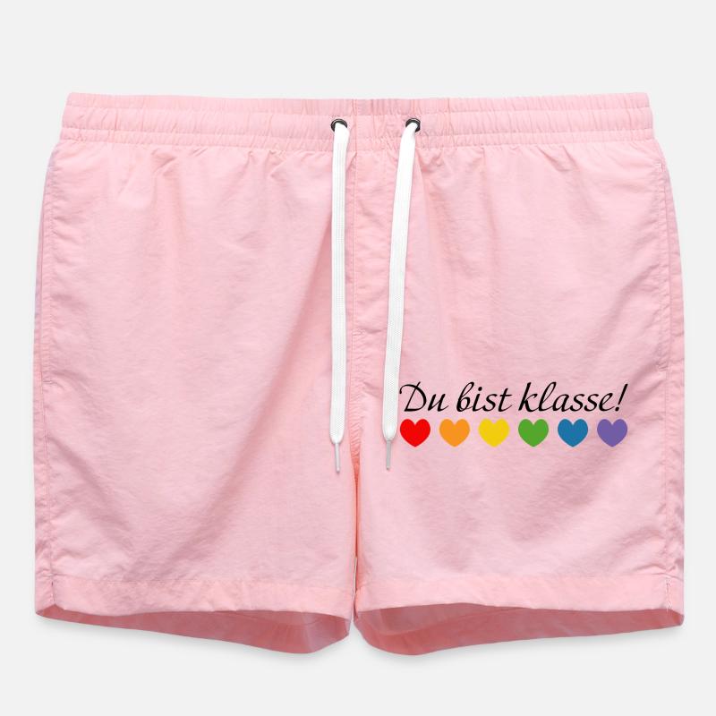 Regenbogenherzchen du bist klasse - Badeshorts - Pink