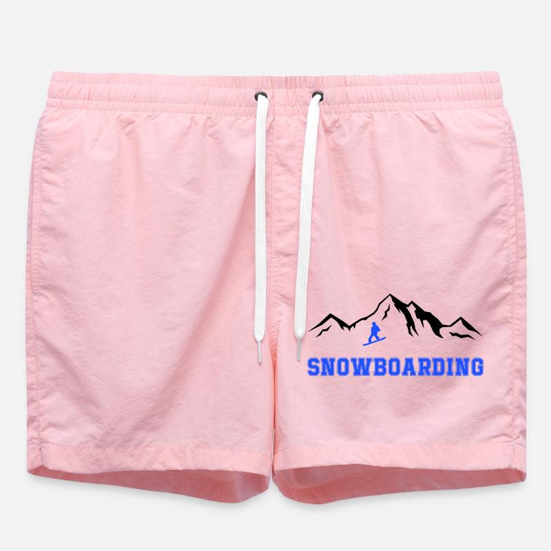 Snowboarding - Swim Trunks - pink