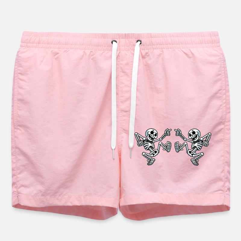 Skull Dancing - Swim Trunks - pink