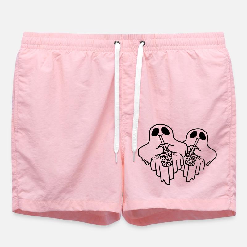 Team Bubble Tea Ghosts - Swim Trunks - pink