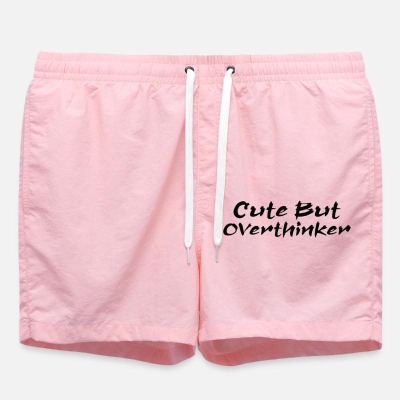 Cute But Overthinker Funny Overthinking - Short de bain - rose