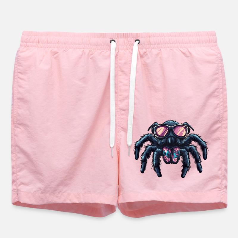 Tarantula Comic Funny Summer - Swim Trunks - pink