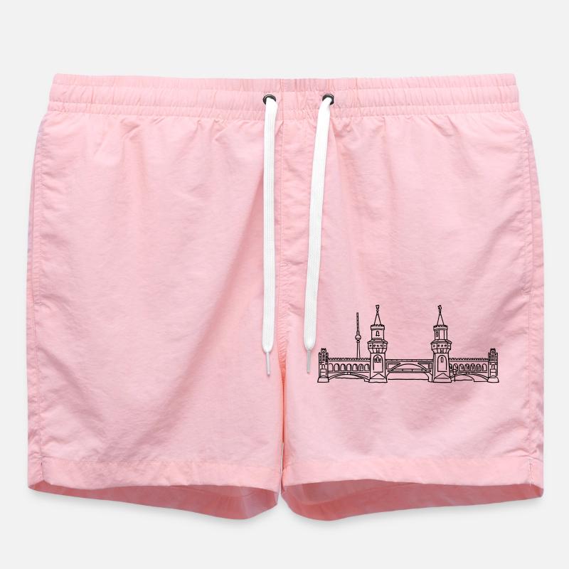 Oberbaum Bridge in Berlin - Swim Trunks - pink