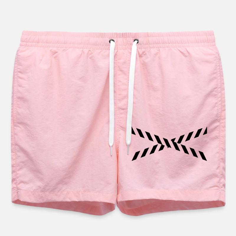 Police tape pattern design - Swim Trunks - pink