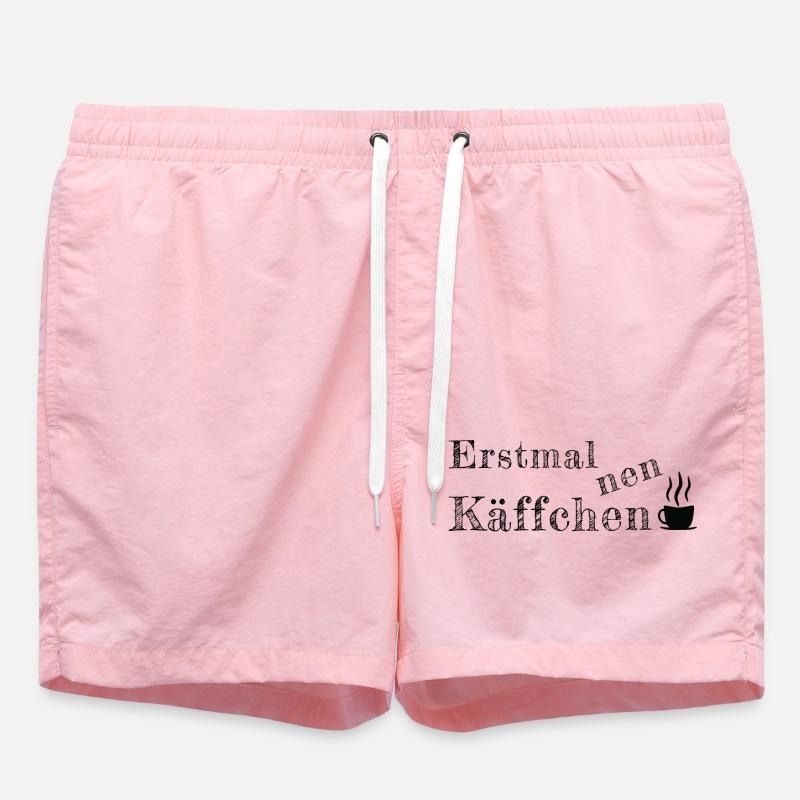 Spruch Sprüche erstmal Käffchen Kaffee - Badeshorts - Pink