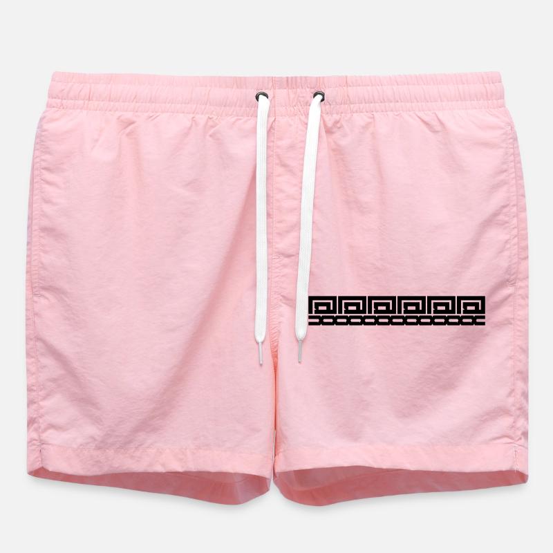 Bandes de ligne noires - Short de bain - rose