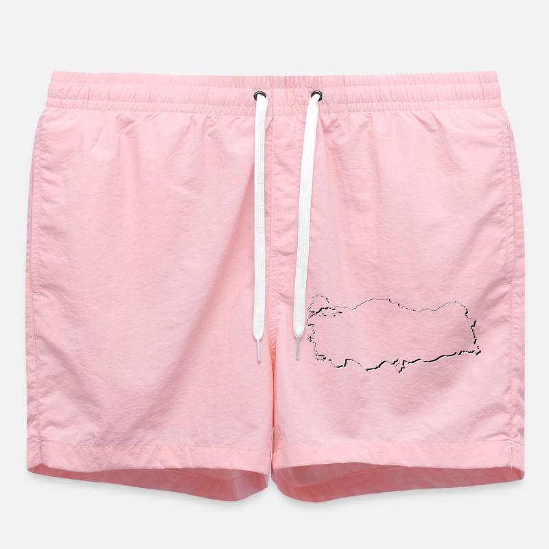 Turkey Türkiye Map as Outline - Swim Trunks - pink