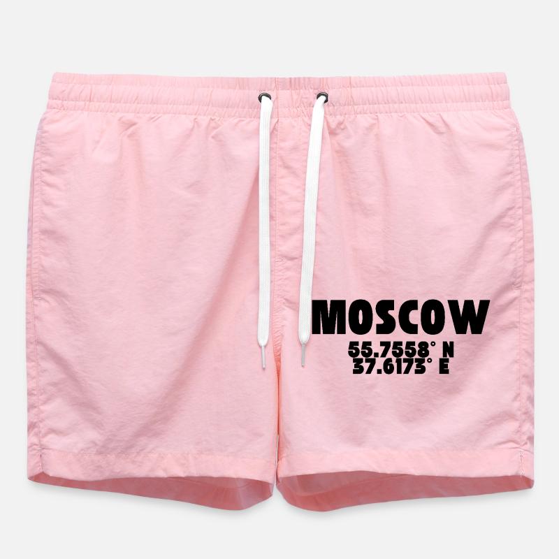 Moscou - Design avec coordonnées - Short de bain - rose