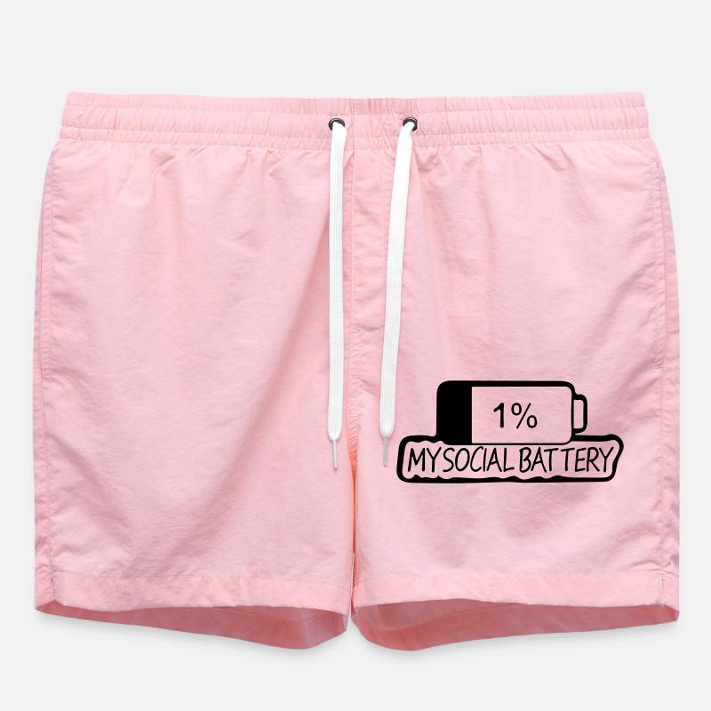 1 ma batterie sociale - Short de bain - rose