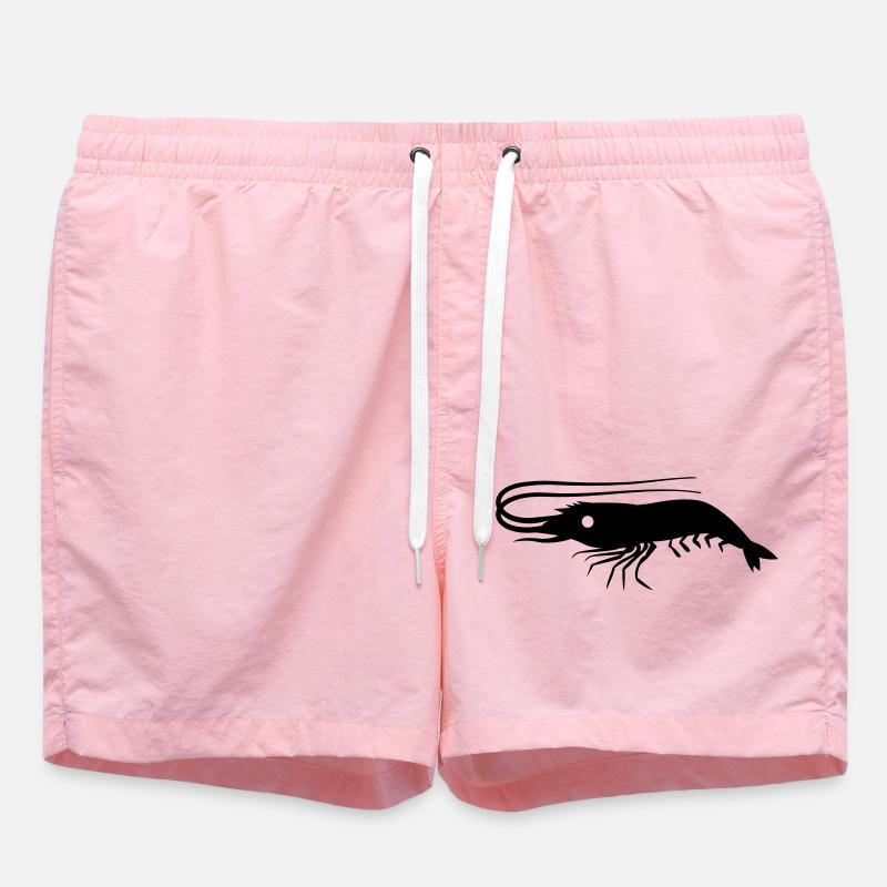 single shrimp prawn with antennae - Swim Trunks - pink
