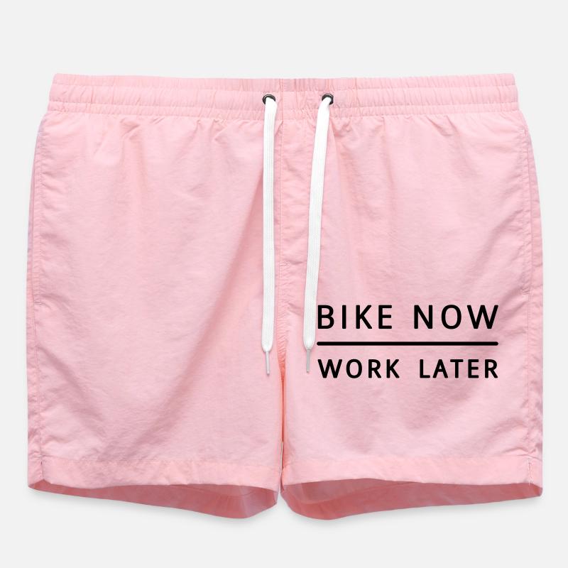 Bike now - work later! - Swim Trunks - pink