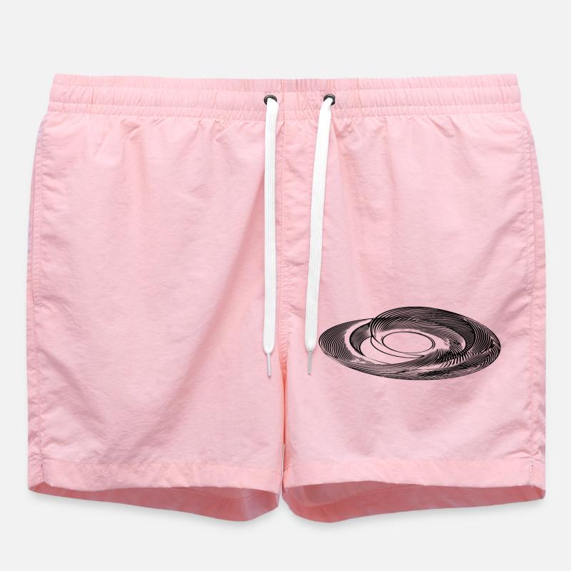 Geometric Parabolas Circle Ellipses Lines - Swim Trunks - pink