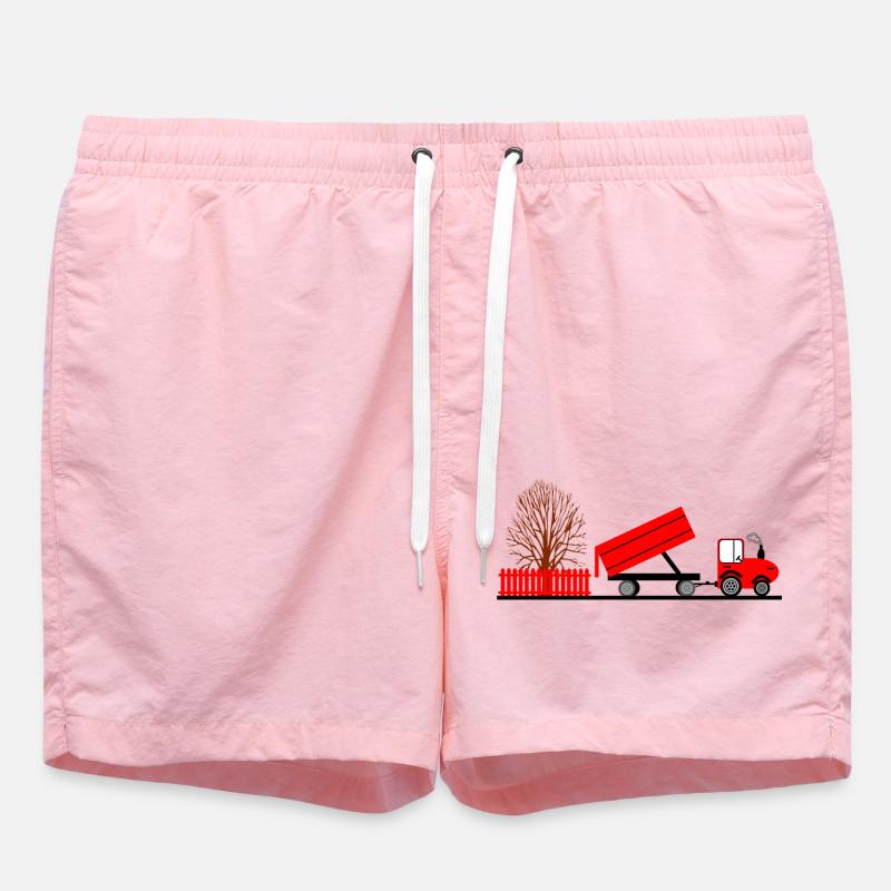 Tracteur - Short de bain - rose