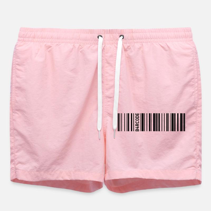 B4RCODE. Compact Black - Swim Trunks - pink
