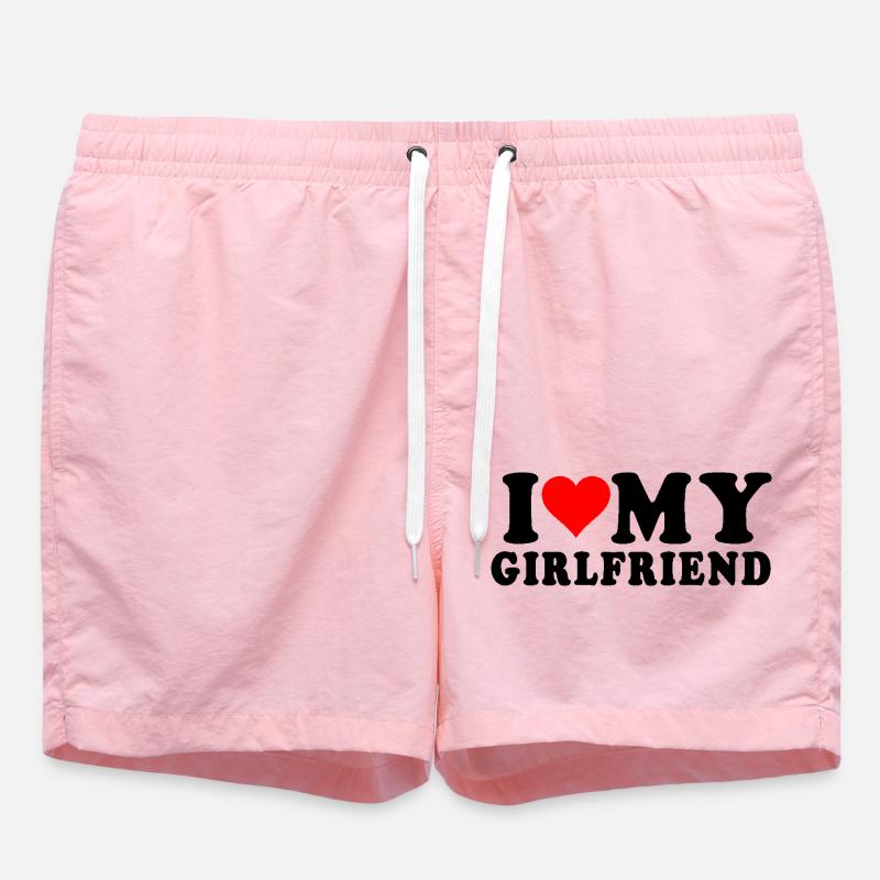 i love my girlfriend - Short de bain - rose