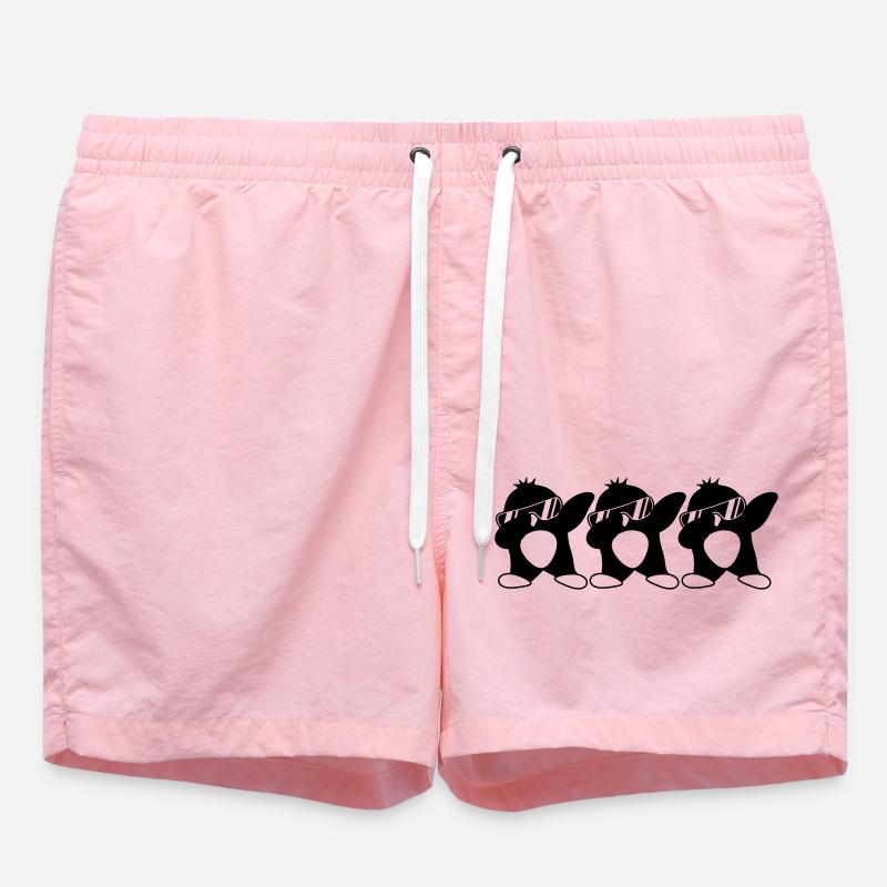 Team Penguin Dab - Swim Trunks - pink
