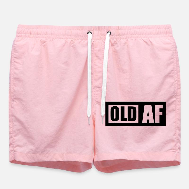old AF Text Logo - Badeshorts - Pink