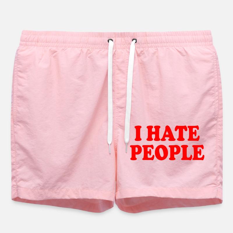 I hate people - Badeshorts - Pink