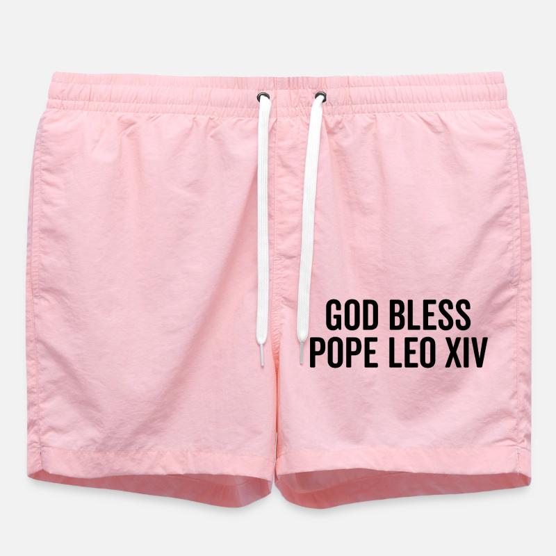 God Bless Pope Leo XIV - Swim Trunks - pink