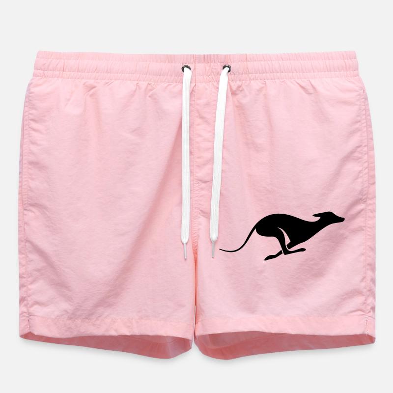 Windhund Silhouette – Lévrier, Greyhound Design - Short de bain - rose